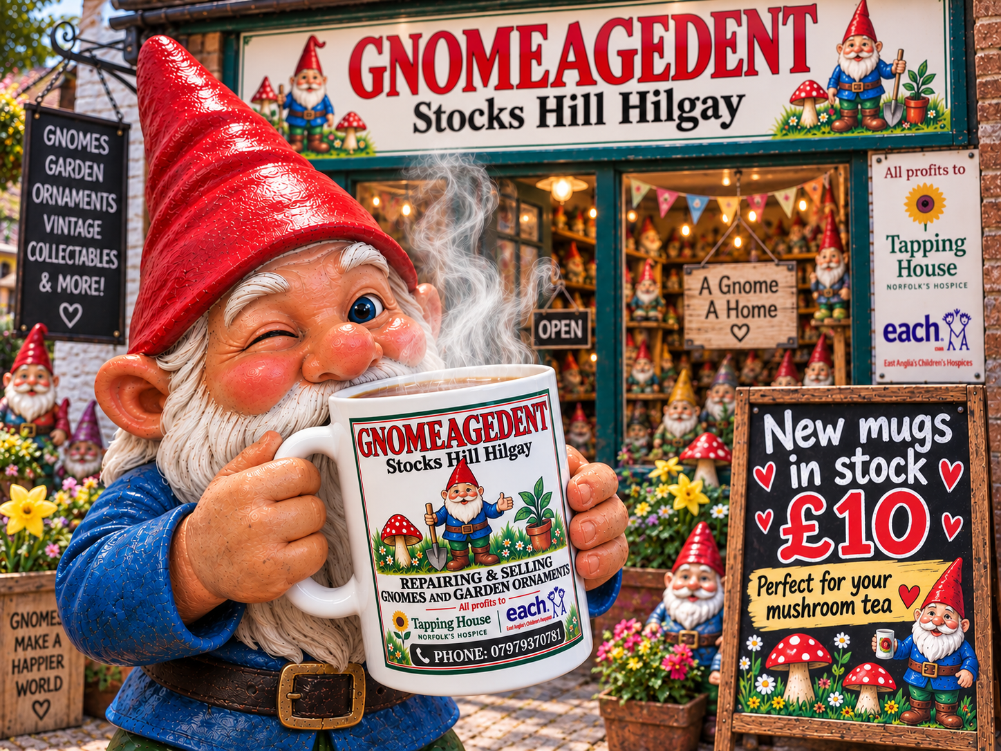 Gnomeagedent mushroom tea mug